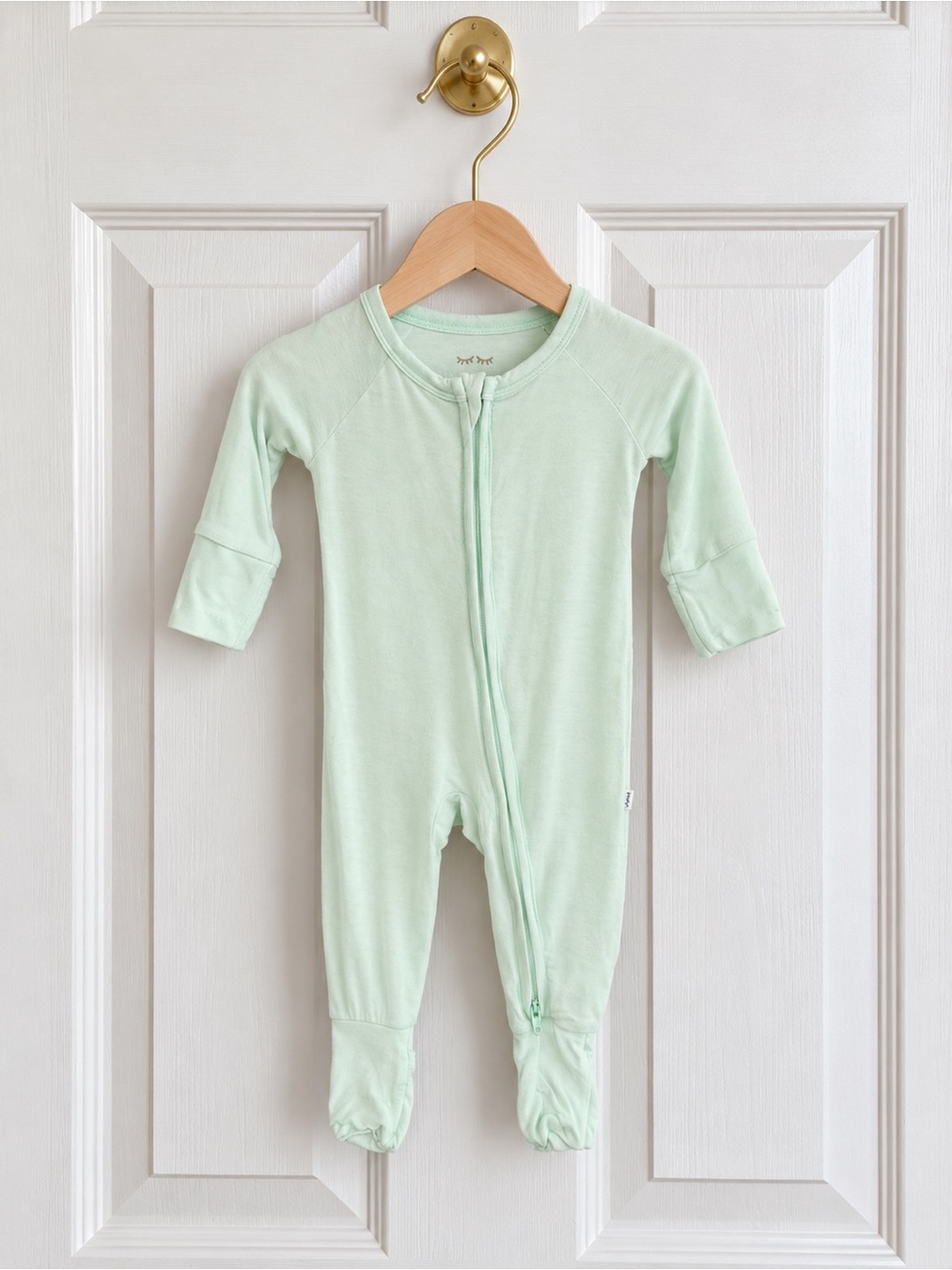 Little Sleepies Newborn Mint Green Solid Bamboo Zippy Pajamas
